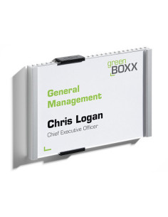 Identificador portanombre durable aluminio placa acrilica antirreflectante para puertas 149x105,5 mm 2