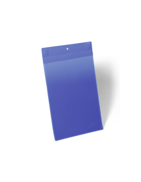 Funda durable magnetica 210x297 mm plastico azul ventana transparente pack de 10 unidades