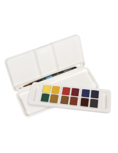 Acuarela daler rowney aquafine travel set con pincel caja de 12 colores surtidos