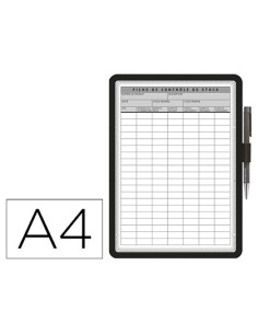 Marco porta anuncios tarifold magneto din a4 dorso adhesivo removible con portaboligrafo color negro