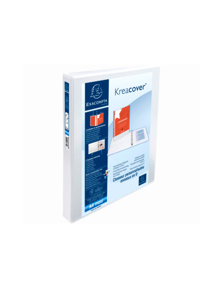 Carpeta exacompta canguro 4 anillas 30 mm din a4+ carton forrado polipropileno personalizable 3 bolsillos
