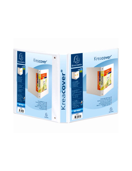 Carpeta exacompta canguro 4 anillas 30 mm din a4+ carton forrado polipropileno personalizable 3 bolsillos