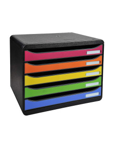 Fichero cajones sobremesa exacompta big-box plus iderama arlequin 5 cajones apaisado multicolores 2