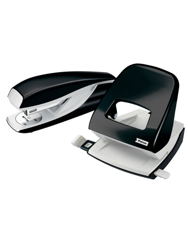 Grapadora petrus 635 wow negra metalizada capacidad 30 hojas