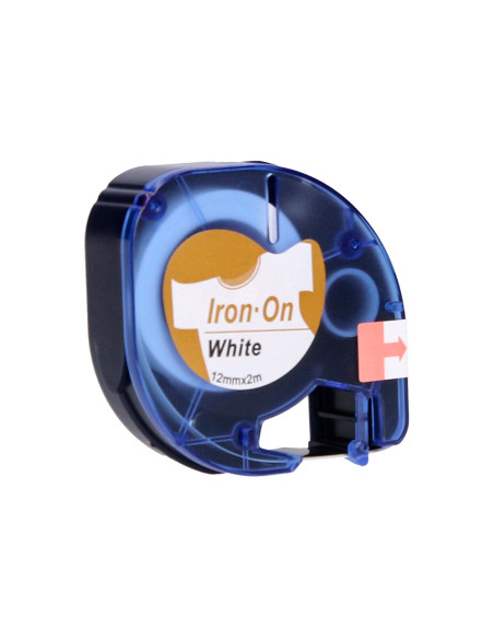 Cinta q-connect 12mm x 2mt negro-blanco para ropa para maquina letratag