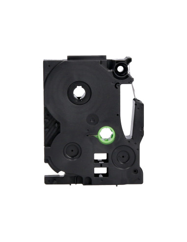 Cinta q-connect tze-211 blanco-negro 6mm longitud 8 mt