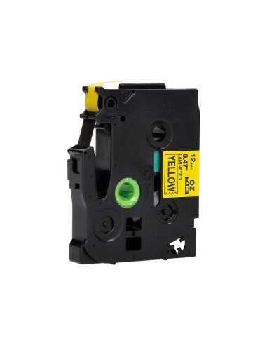 Cinta q-connect tze-631 amarillo-negro 12mm longitud 8 mt
