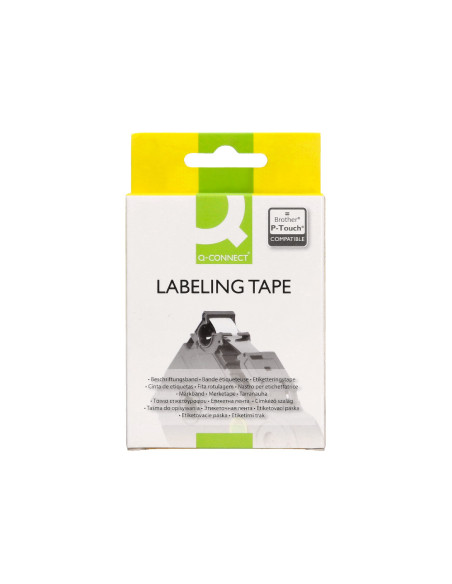 Cinta q-connect tze-631 amarillo-negro 12mm longitud 8 mt