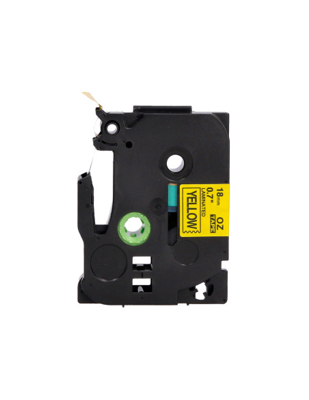 Cinta q-connect tze-641 amarillo-negro 18mm longitud 8 mt