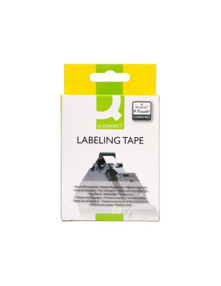 Cinta q-connect tze-641 amarillo-negro 18mm longitud 8 mt