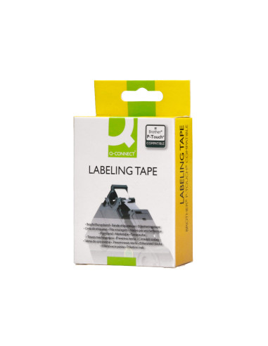 Cinta q-connect tze-641 amarillo-negro 18mm longitud 8 mt