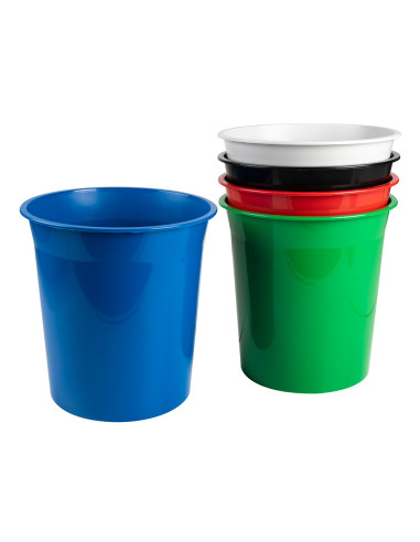 Papelera plastico q-connect negro opaco 13 litros 275x285 mm