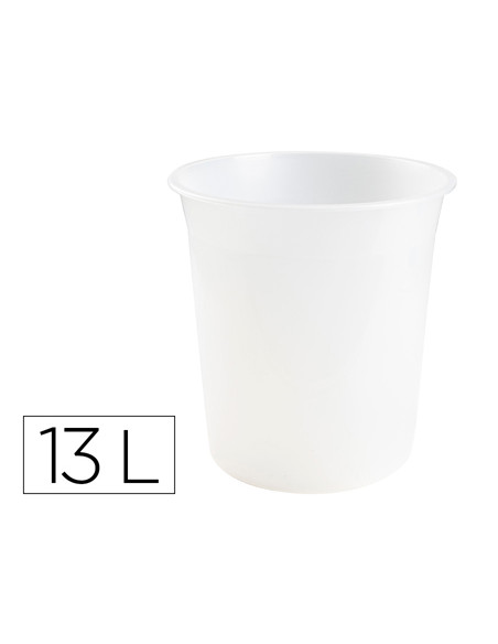 Papelera plastico q-connect transparente 13 litros 275x285 mm
