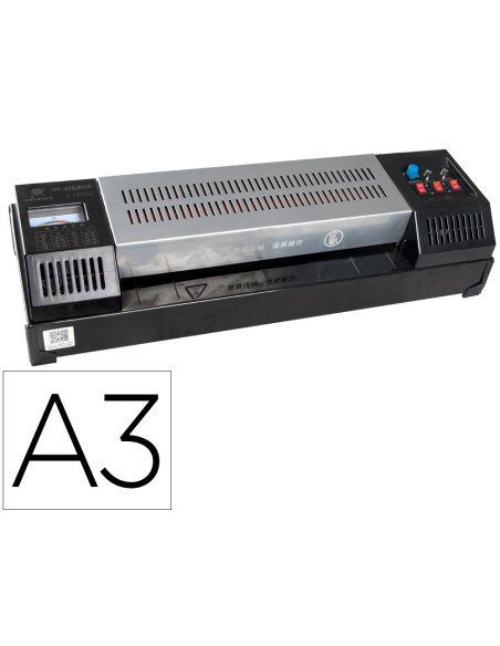 Plastificadora q-connect kf16918 profesional rugerizada caliente din a3 cuatro rodillos hasta 200 mc