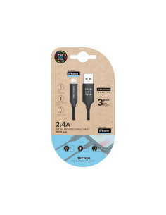 Cable usb 2.4 tech one tech braided nylon tipo usb apple micro usb longitud 1 mt color negro 2