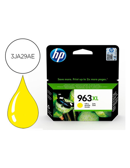 Ink-jet hp 963 xl officejet pro 9010 / 9020 / 9022 / 9023 / 9025 amarillo 1600 paginas
