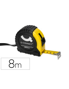 Flexometro q-connect con freno material antichoque 25 mm de ancho longitud 8 mt