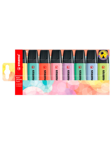 Rotulador stabilo boss fluorescente 70 pastel estuche de 8 unidades colores surtidos