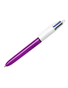 Boligrafo bic cuatro colores shine morado punta de 1 mm 2