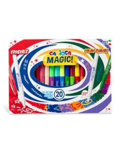 Rotulador carioca magic borrable caja de 20 unidades colores surtidos 2