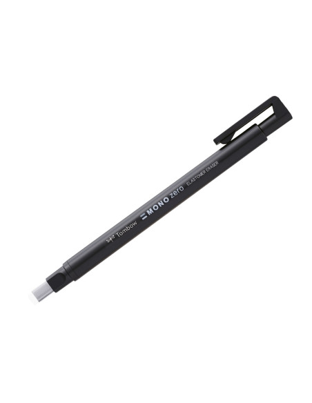 Portagomas tombow mono zero con clip goma rectangular 2,5 x 5 mm color blanco azul y negro