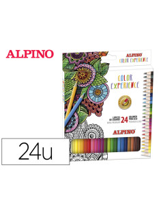 Lapices de colores alpino experience mina premium 3,3 mm caja carton de 24 unidades colores