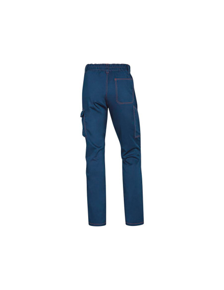 Pantalon de trabajo deltaplus cintura elastica 5 bolsillos color azul marino / naranja talla xxl