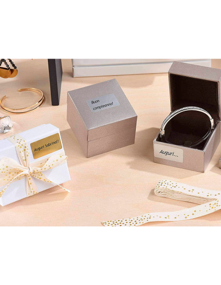 Etiqueta adhesiva tico papel satinado oro / plata laser medidas surtidas caja de 626 unidades