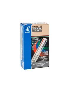 Boligrafo pilot super grip g 4 colores retractil sujecion de caucho tinta base de aceite cuerpo color negro 2