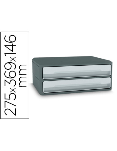 Fichero cajones de sobremesa cep moov up reciclado 80% 2 cajones color gris 275x369x146 mm