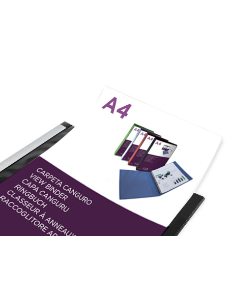 Carpeta liderpapel canguro 2 anillas 25 mm mixtas polipropileno din a4 negro opaco