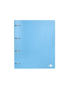 Carpeta liderpapel 4 anillas mixtas 40 mm polipropileno din a4 celeste opaco 2