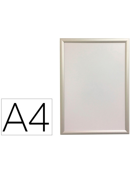 Marco porta anuncios q-connect din a4 marco de aluminio 24x32,7x1,2 cm