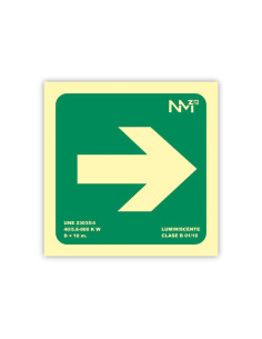 Pictograma archivo 2000 flecha derecha pvc verde luminiscente 224x224 mm 2