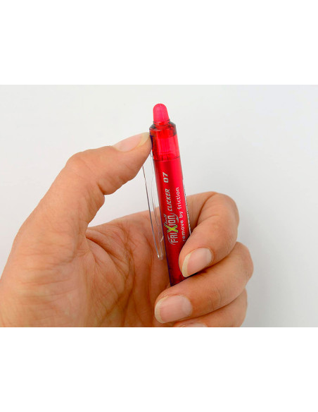 Boligrafo pilot frixion clicker borrable 0,7 mm punta media rojo en blister