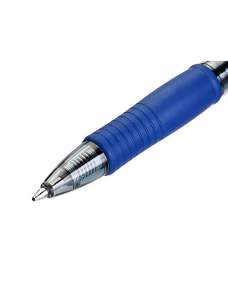 Boligrafo pilot super grip retractil sujecion de caucho tinta base de aceite en blister 1 azul + 1 rojo