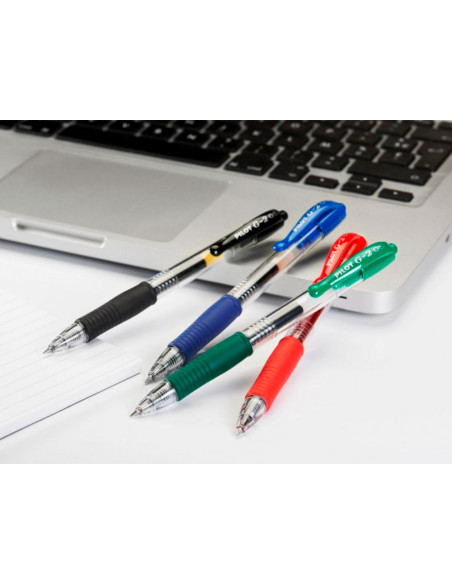 Boligrafo pilot g-2 azul tinta gel retractil sujecion de caucho en blister