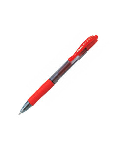 Boligrafo pilot g-2 rojo tinta gel retractil sujecion de caucho en blister 2