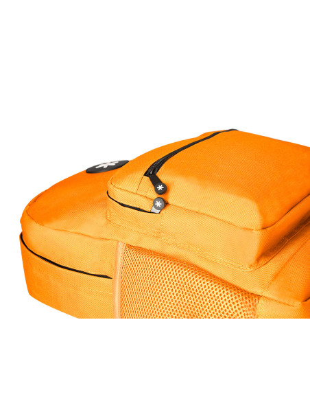 Cartera antartik mochila con asa y bolsillo frontal concremallera color mostaza 320x140x430 mm