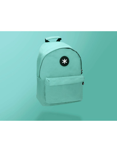 Cartera antartik mochila con asa y bolsillos con cremallera color verde menta 310x160x410 mm