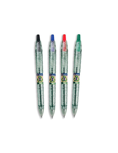 Boligrafo pilot ecoball plastico reciclado expositor de 60 unidades colores surtidos + 10 boligrafos