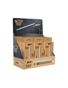Boligrafo bic cristal renew 21 expositor 15 unidades azul + 6 negro regalo 50 bic cristal azul 2
