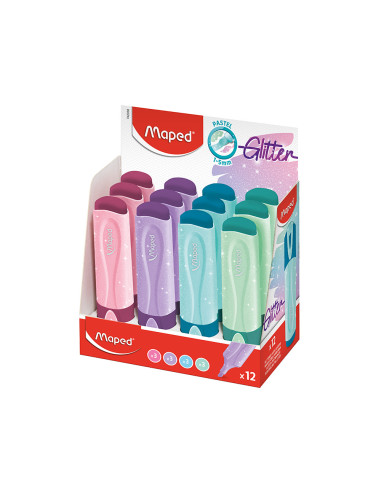 Rotulador maped fluorescente peps pastel con glitter colores surtidos