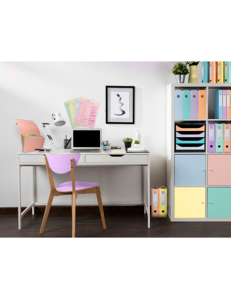 Fichero cajones sobremesa exacompta big-box aquarel negro 4 cajones colores pastel glossy