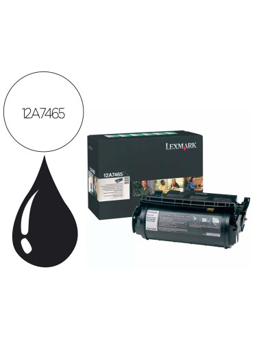 Toner lexmark laser t632 / t634 / x630 / x632 12a7465 negro alta capacidad 32000 paginas