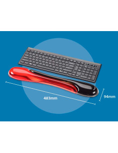 Reposamuñecas kensington duo gel teclado color negro/rojo 240x182x25 mm 2