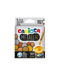 Tempera escolar carioca metallic bote 25 ml caja de 6 colores surtidos 2