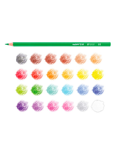 Lapices de colores carioca tita mina 3 mm tubo metal 24 colores surtidos + sacapuntas