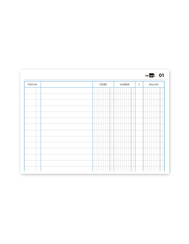 Libro liderpapel cuarto apaisado cartone 100 hojas cuentas corrientes debe haber y saldo