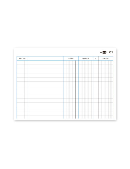 Libro liderpapel cuarto apaisado cartone 100 hojas cuentas corrientes debe haber y saldo
